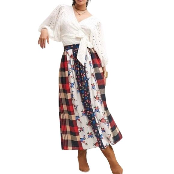 LETMEBE by ANTHROPOLOGIE Panel Contrast Skirt Size S or XL New w/ Tag MSRP $160 - Picture 4 of 8